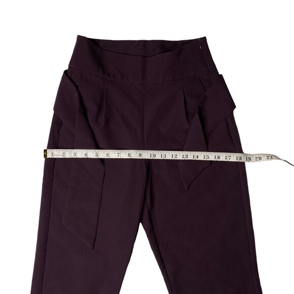 Dynamite Women's Pants with Attached Loose Belt in Dark Purple, size US 2 - Picture 7 of 9